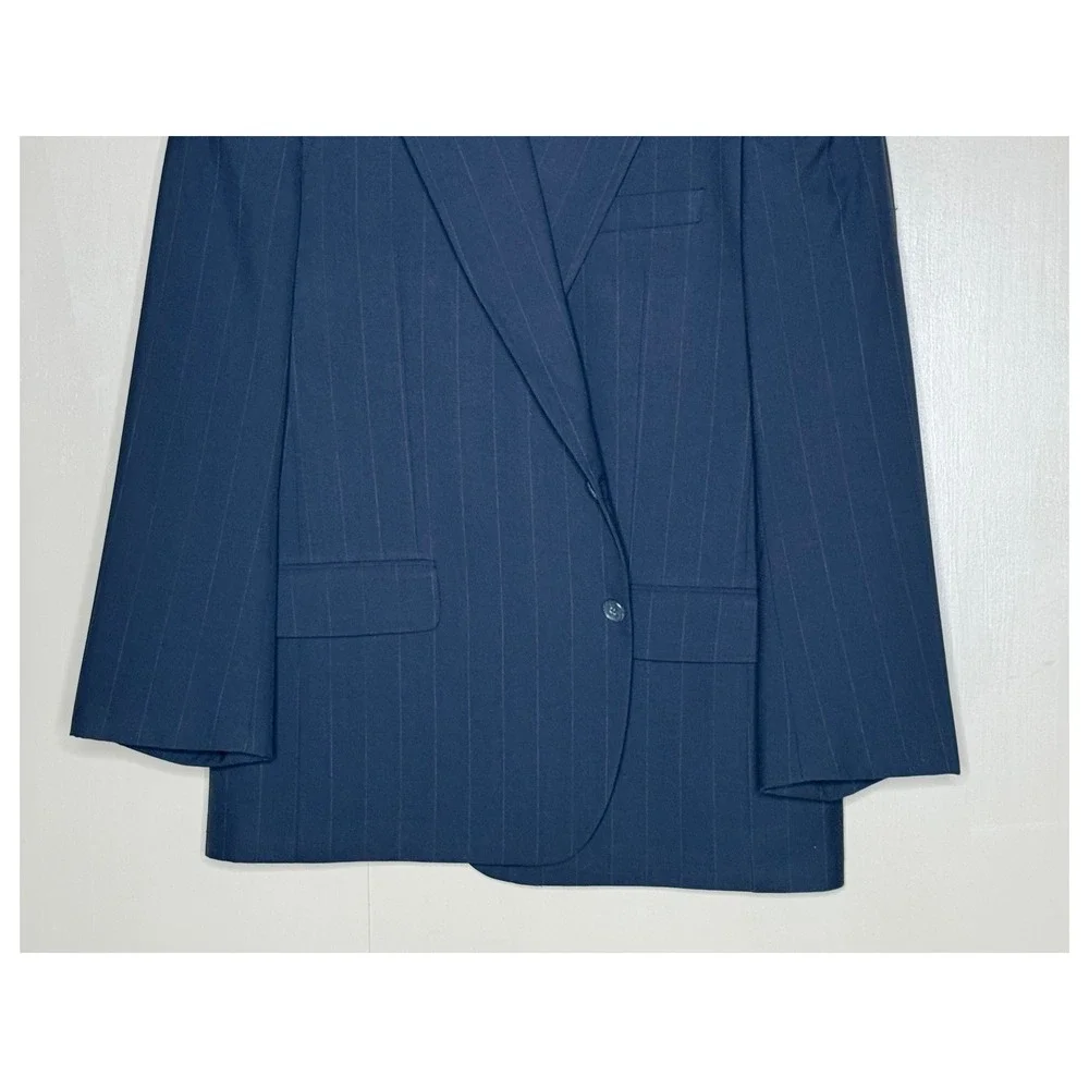 Jonathan Reid Finchley Fifth Avenue Navy Pinstripe‎ Blazer Mens 46R Vintage